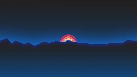 2560x1440 Minimalism Neon Rainbow Sunset Retro Style 1440p
