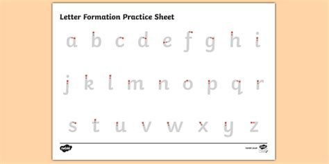 abc letter formation alphabet handwriting practice sheet