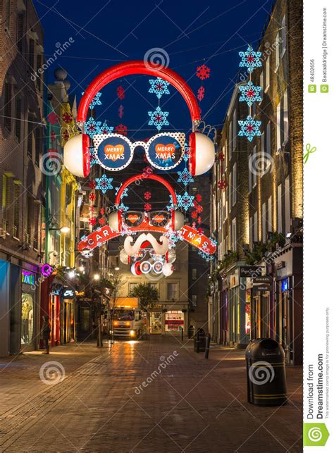 Designers like mary quant and boutiques such as lord john. Christmas Lights On Carnaby Street, London UK Editorial ...