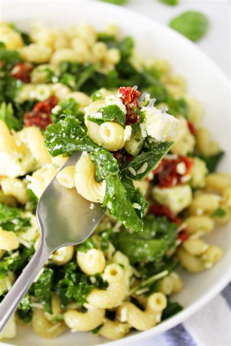 Mediterranean Kale Pasta Salad Living La Vida Holoka