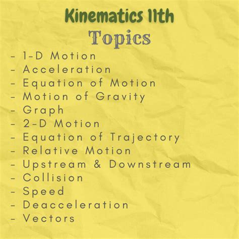 Kinematics Physics Grade 11 Color Handwritten Notes Pdf Newtondesk