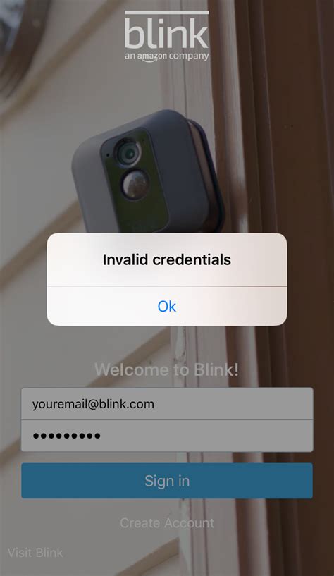 Invalid Credentials When Signing In — Blink Support