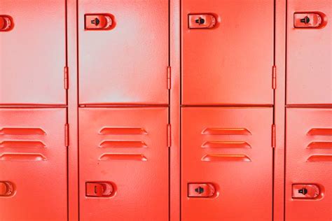 Close Up Of Red School Lockers Free Texture