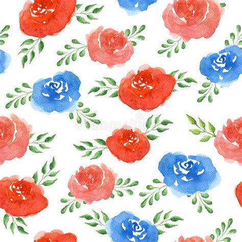 Watercolor Flowers Seamless Pattern Stock Illustrations 132613