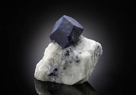 A Well Formed Classic Euhedral Crystal Of Dark Blue Lazurite Measuring