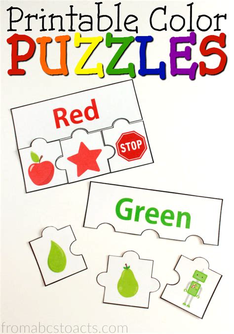Printable Color Puzzles From Abcs To Acts Preschool Learning