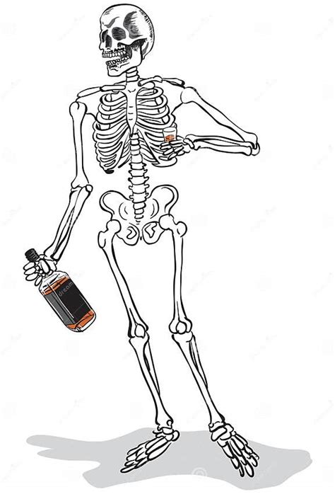 Drunk Skeleton Stock Vector Illustration Of Shadow Carrying 17945764