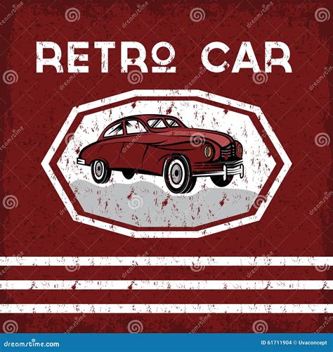 Car Old Vintage Grunge Poster Stock Vector Illustration Of Oldtimer