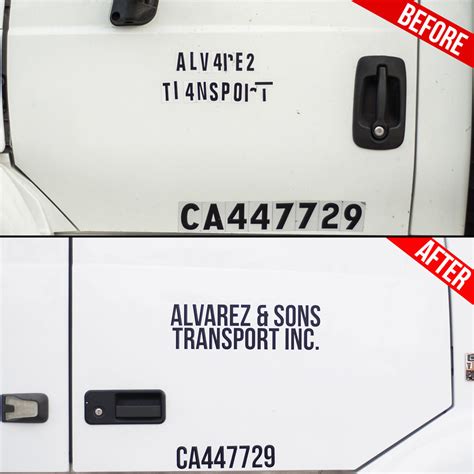 Before And After Truck Lettering Usdot Signs Examples Us Decals