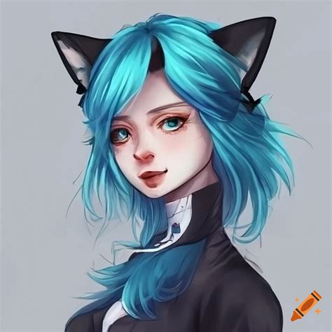 Image Of A Blue Haired Fox Girl