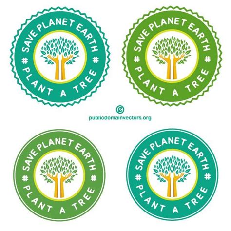 Save The Planet Earth Stickersai Royalty Free Stock Svg Vector And