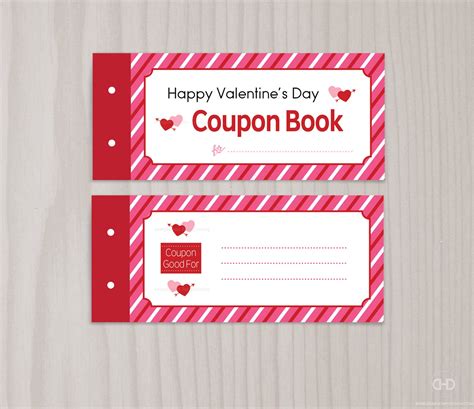 Blank Printable Valentines Day Coupon Book Love Coupons