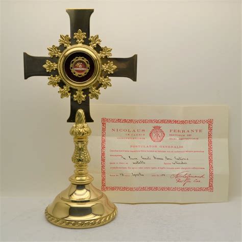 Ornate Reliquary With Relic And Document Of St Dismas The Good Thief