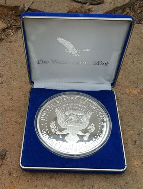 Giant Half Pound Kennedy Pure Silver Coin 8 Troy Oz Washington Mint
