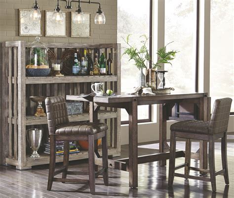 Bedford Avenue Drop Leaf Extendable Counter Height Dining Room Set From