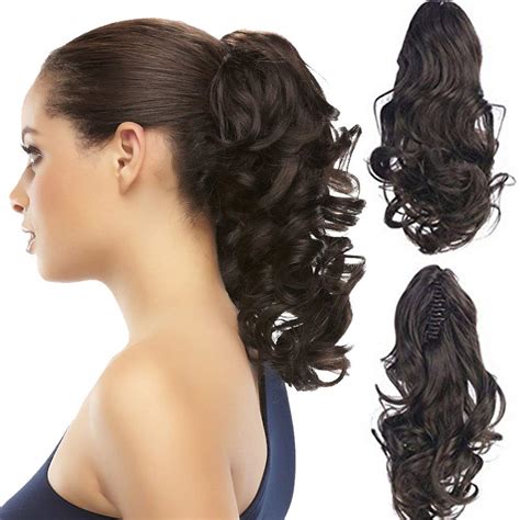 Culry Ponytail With Jaw Clip Remeehi Wavy Remy Human