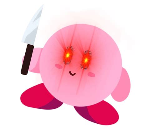 Kirby Has A Knife Sticker Etsy