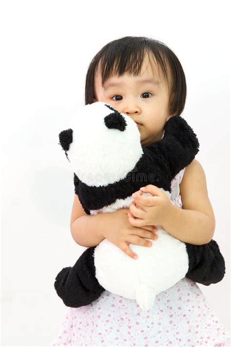 Chinese Little Girl Holding Panda Toy Stock Image Image Of Chinese