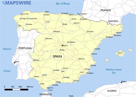 Printable Map Of Spain With Cities Printable Maps