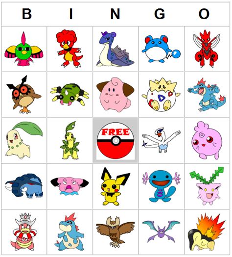 Free Pokemon Bingo Printable Printable Templates
