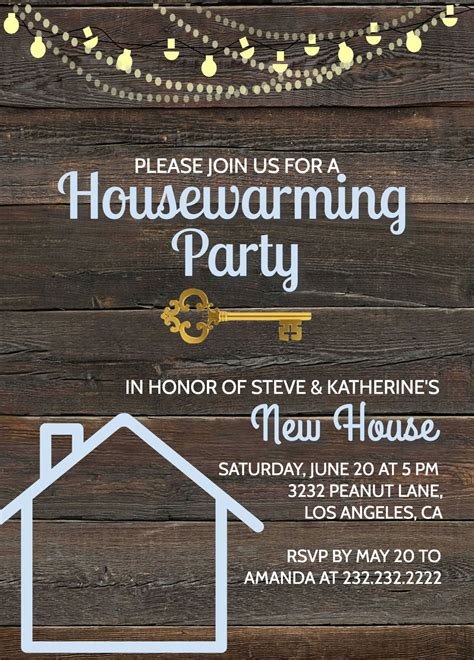 Rustic Housewarming Invitation House Warming Party Invite Etsy