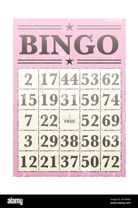 Carte De Bingo Banque Dimages Détourées Alamy