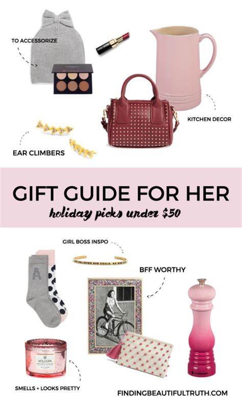 Any of these gifts for her under $50 are bound to make her feel like a queen. Holiday Gifts for Her Under $50 | Finding Beautiful Truth