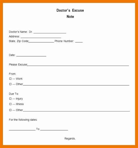 Free Printable Dental Excuse Note
