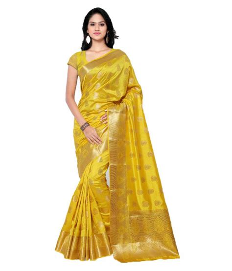 Varkala Silk Sarees Golden Yellow Silk Saree Buy Varkala Silk Sarees