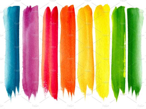 Colorful Watercolor Brush Strokes High Quality Stock Photos