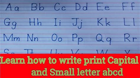 How To Write Print Capital And Small Letter Abcdhandwriting For Kids