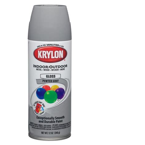 Shop Krylon 12 Oz Pewter Gray Gloss Spray Paint At