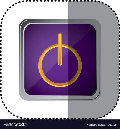 Purple Emblem Power Button Royalty Free Vector Image