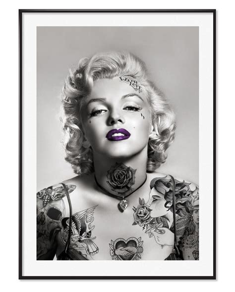 Marilyn Monroe Tattoo Art Print Etsy Australia