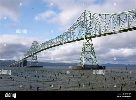 The Astoria Megler Bridge Built 1966 And The Mouth Of The Columbia