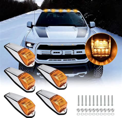 Led Truck Cab Roof Marker Top Amber Lights For Pickup Semis Car Offroad
