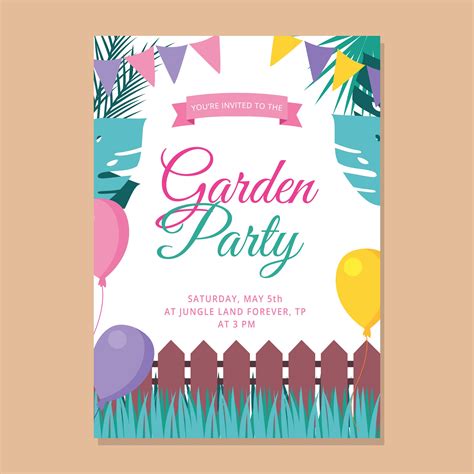 Garden Party Invitation 217621 Vector Art At Vecteezy