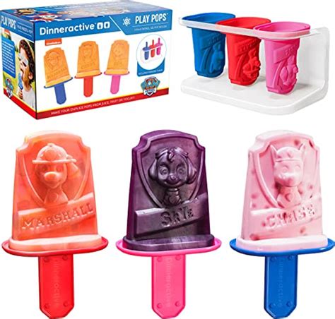 Dinneractive Paw Patrol Popsicle Molds 3 Pc Play Pop Set Reusable