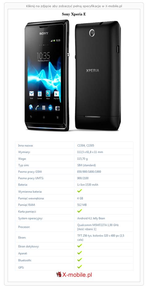 Sony Xperia E Galeria Telefonu X Mobilepl C1504 C1505 Android 41