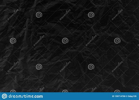 Old Crumpled Texture Black Cardboard Sheet Of Empty Paper Stock Photo
