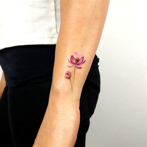 Lotus Flower Temporary Tattoo By Lena Fedchenko Set Of 3 Etsy