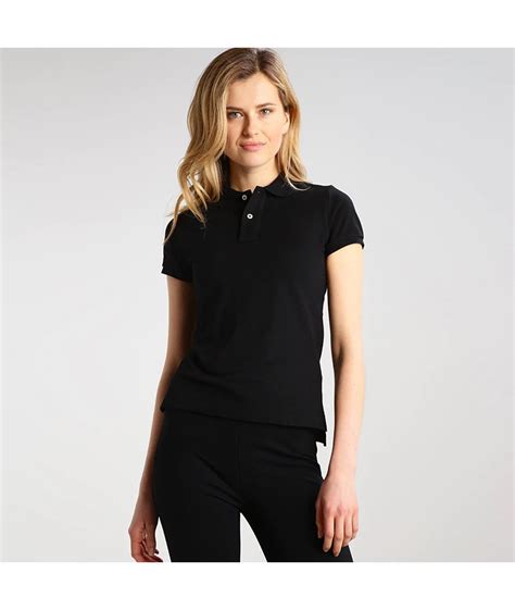Camiseta polo slim de mujer Color Camiseta Mujer Negro Talla Camiseta