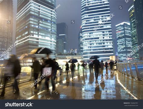 Shanghai Street Rain At Night Stock Photo 156462701 Shutterstock