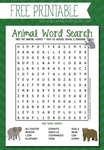 Homes Of Animals Word Search Artvandiningchairs