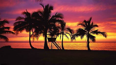 Hd Wallpaper Sunset Secret Beach Makena Maui Hawaii Waves Clouds