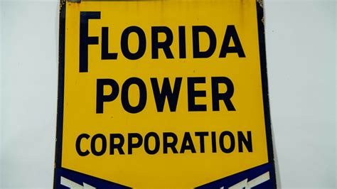Florida Power Corporation Single Sided Porcelain Sign At Kissimmee 2023