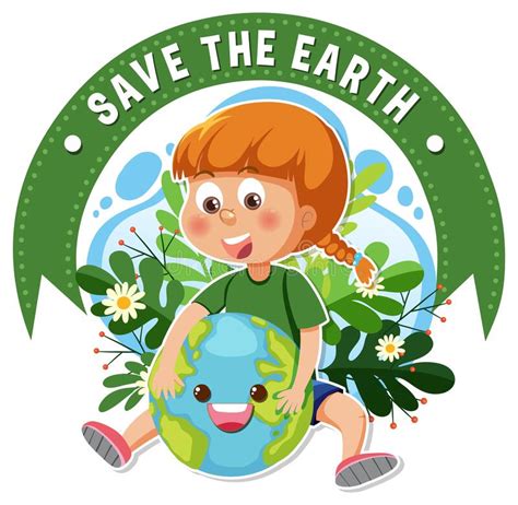 Save The Earth Text For Banner Or Poster Design Stock Vector