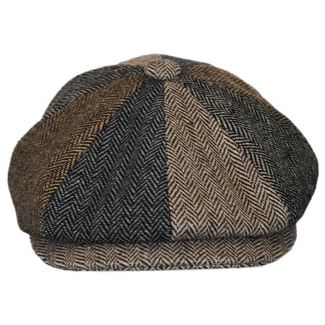 Jaxon Hats Herringbone Patchwork Wool Blend Newsboy Cap Newsboy Caps