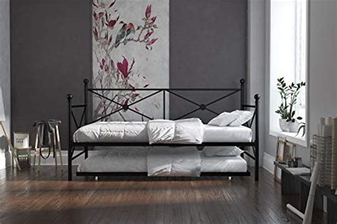 Buy Dhp Lina Metal Daybed With Trundle Twin Size Sofa Bed Frame Black