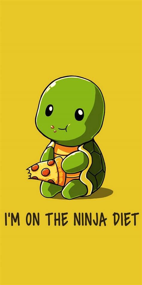 Download Cartoon Turtle Eating Pizza Wallpaper